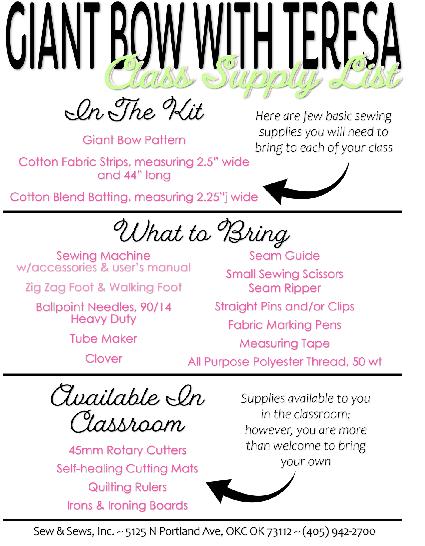 Giant Bow Class with Teresa | Class 1 of 1 | Wednesday, Jun 3, 2026 | 10:00am-4:30pm