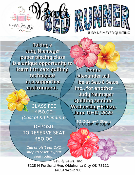 Judy Neimeyer's Bali Bed Runner with Donna | 3-Day Workshop | Wed-Fri, Jun 10-12, 2026 | Begins at 10:00 am