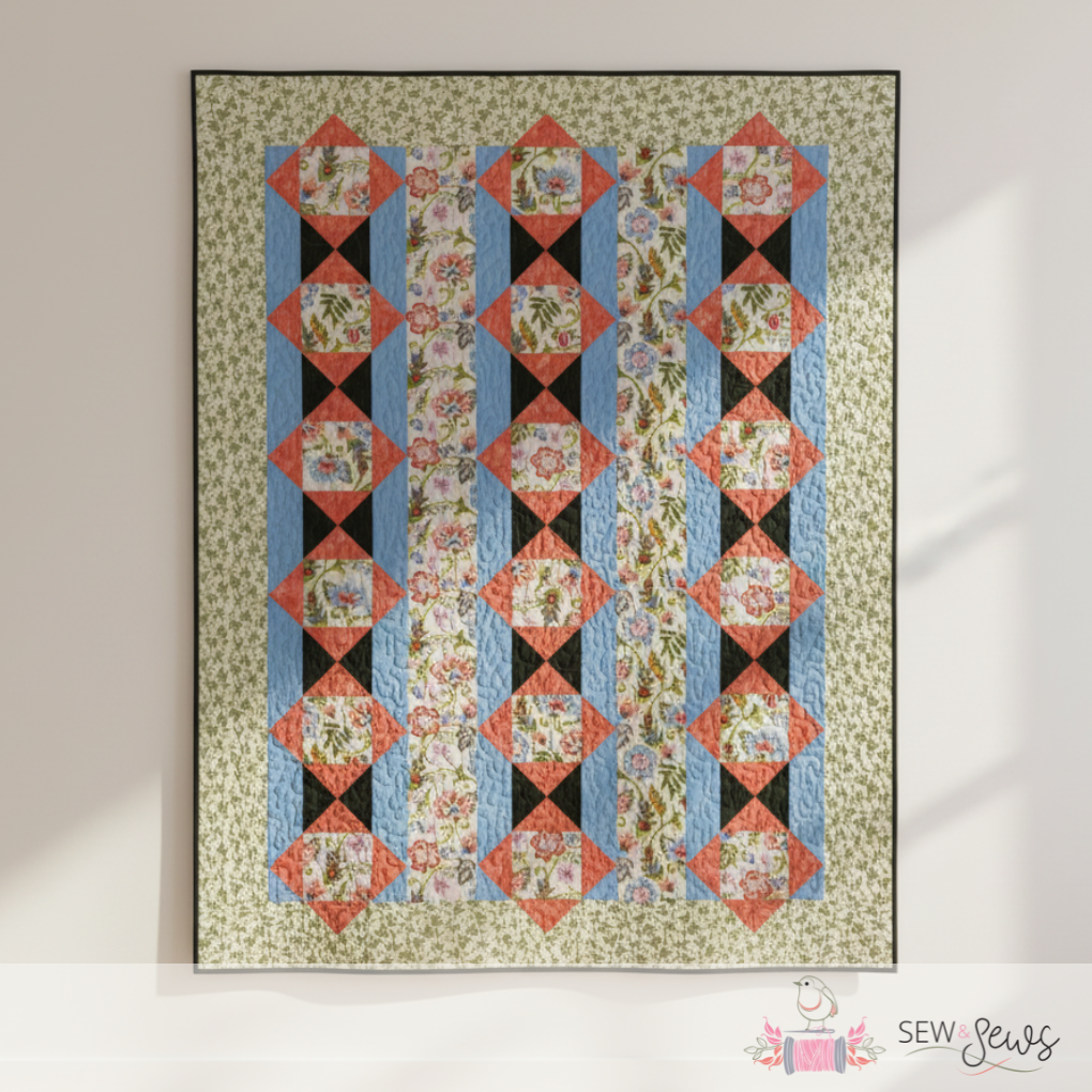 Floral Blue Green Red