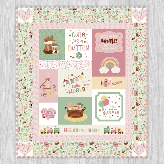 Cute As A Button Quilt Kit (Baby Girl)