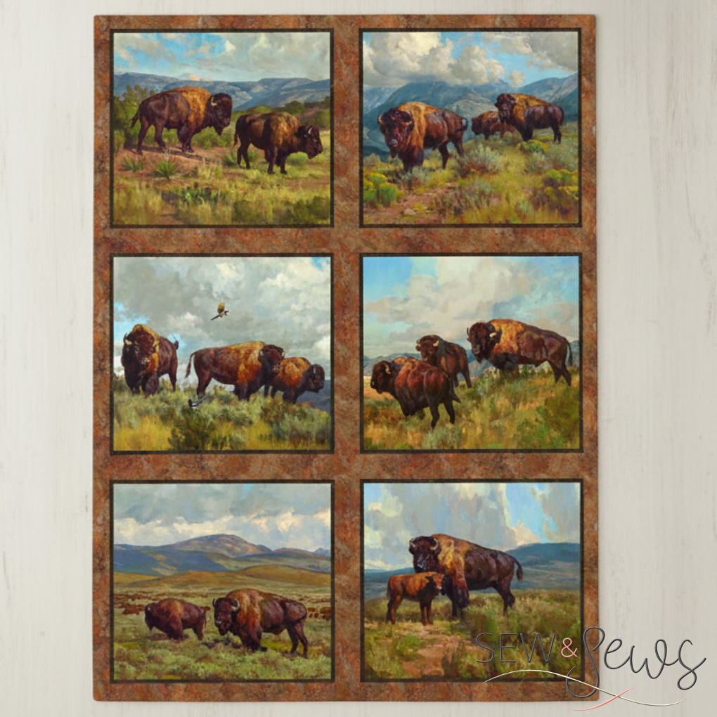 Northcott Fabrics Nature Scapes Home on the Range Block Panel by Chad Poppleton
