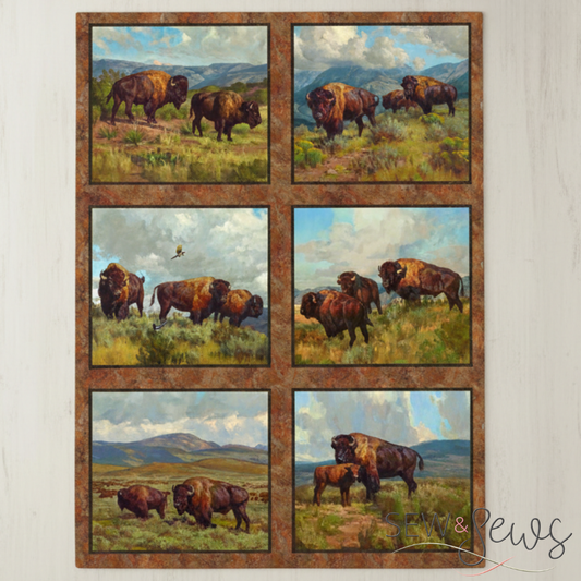 Northcott Fabrics Nature Scapes Home on the Range Block Panel by Chad Poppleton