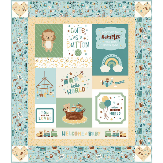 Cute As A Button Quilt Kit (Baby Boy)