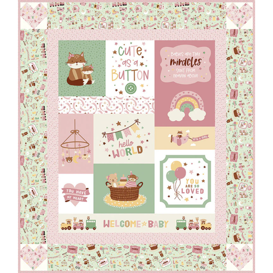 Cute As A Button Quilt Kit (Baby Girl)