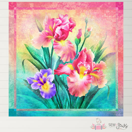 Iris Dream Fabric Panel – Pink