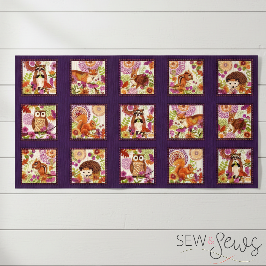 Studio E Fabrics Enchanted Forest Block Panel by Jennifer Brinley