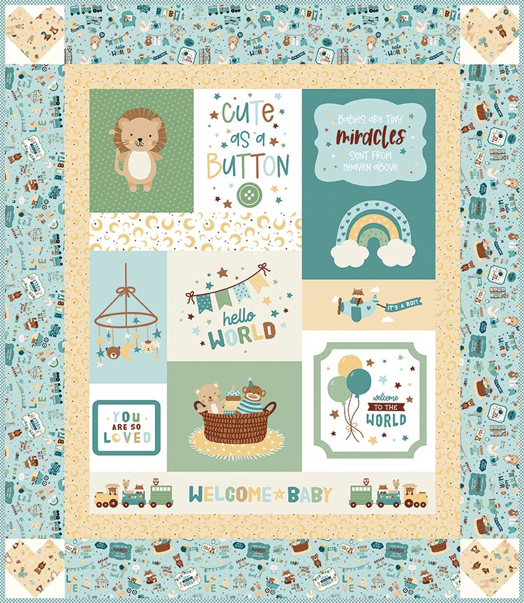 Cute As A Button Quilt Kit (Baby Boy)