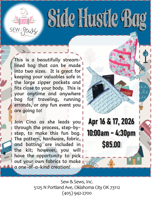 Side Hustle Bag Cross Sling with Cina | 2-day Class | April 16-17, 2026 | 10am-4pm
